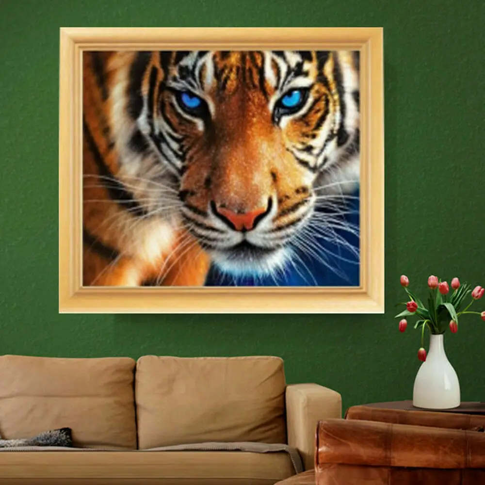 

5D Diy Diamond Painting Cross Ctitch Kits Animal Siberian Tiger Diamond Mosaic Embroidery Gossip 3d Painting Round Drill Gift