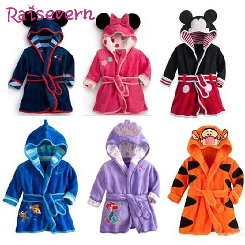 Детская одежда для сна с капюшоном и героями мультфильмов Фланелевое Полотенце