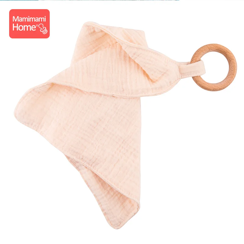 white Bib Mamihome детские нагрудники, тканевые банданы с деревянным кольцом, прорезыватель из бука, хлопковый слюнявчик, впитывающая ткань для новорожденных, детские товары, игрушки - Цвет: white Bib