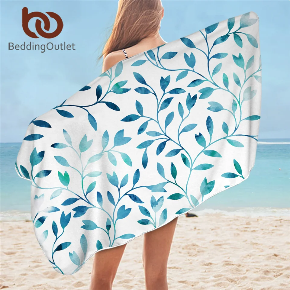 BeddingOutlet полотенце для ванной комнаты пляжное с листьями растений взрослых