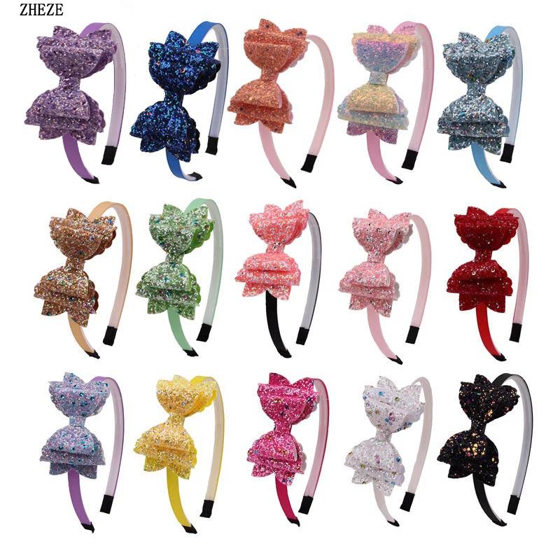 Повязка на голову с блестками для девочек 15 шт./лот |