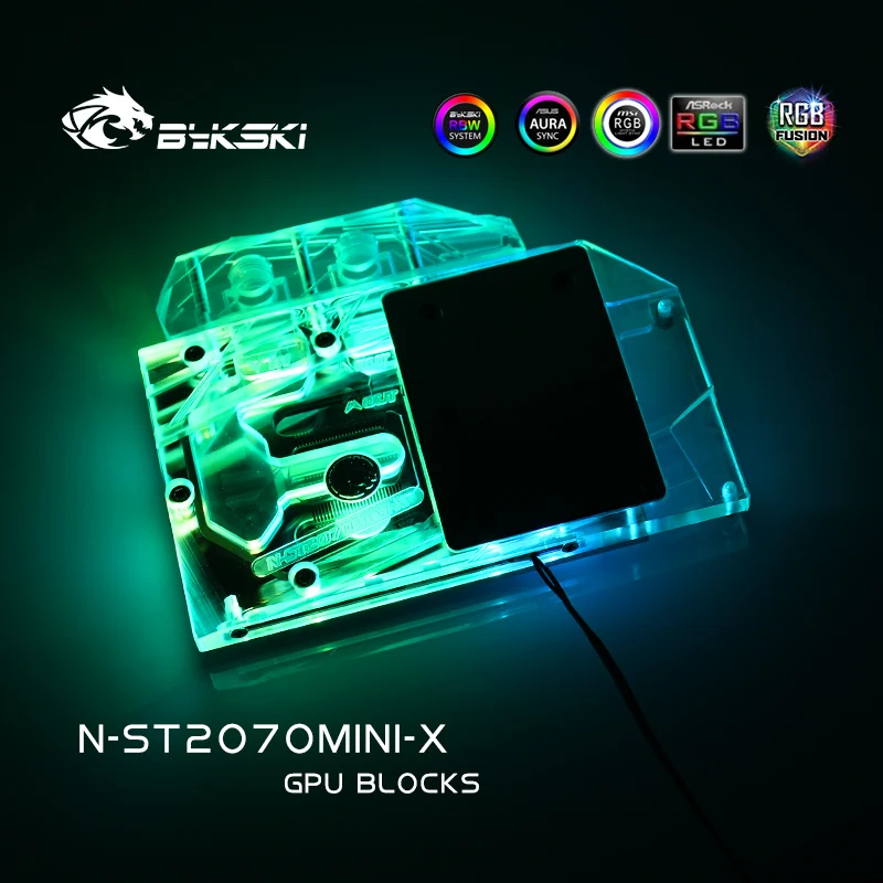 Водяной блок Bykski для ZOTAC RTX2070 8GD6 MINI OC/RTX 2060 AMP/RTX Super Mini/2070 нагнетатель/крышка из