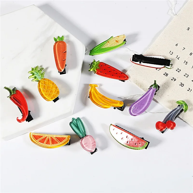 1 шт. корейские заколки для волос с фруктами из мультфильмов изысканная заколка