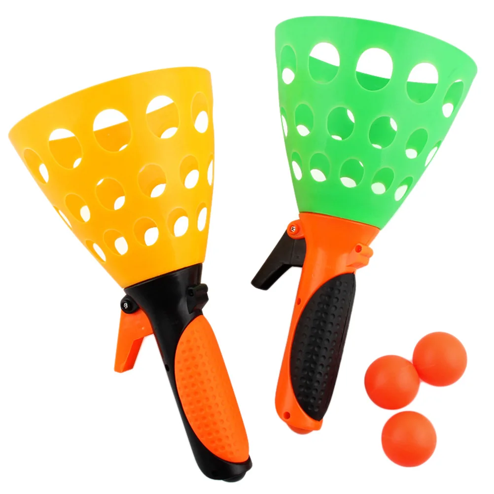 

2pcs Of Double Butt Ping Pong Ball Outdoor Sports Game Toy Launch Throw Catch Ball Set Parent-Child Interactive Toys