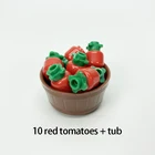 Серия City, подарок на день рождения, деревянная раковина MOC, 10 красных помидоров, подходит для детей, Обучающие строительные блоки, модели игрушек, города