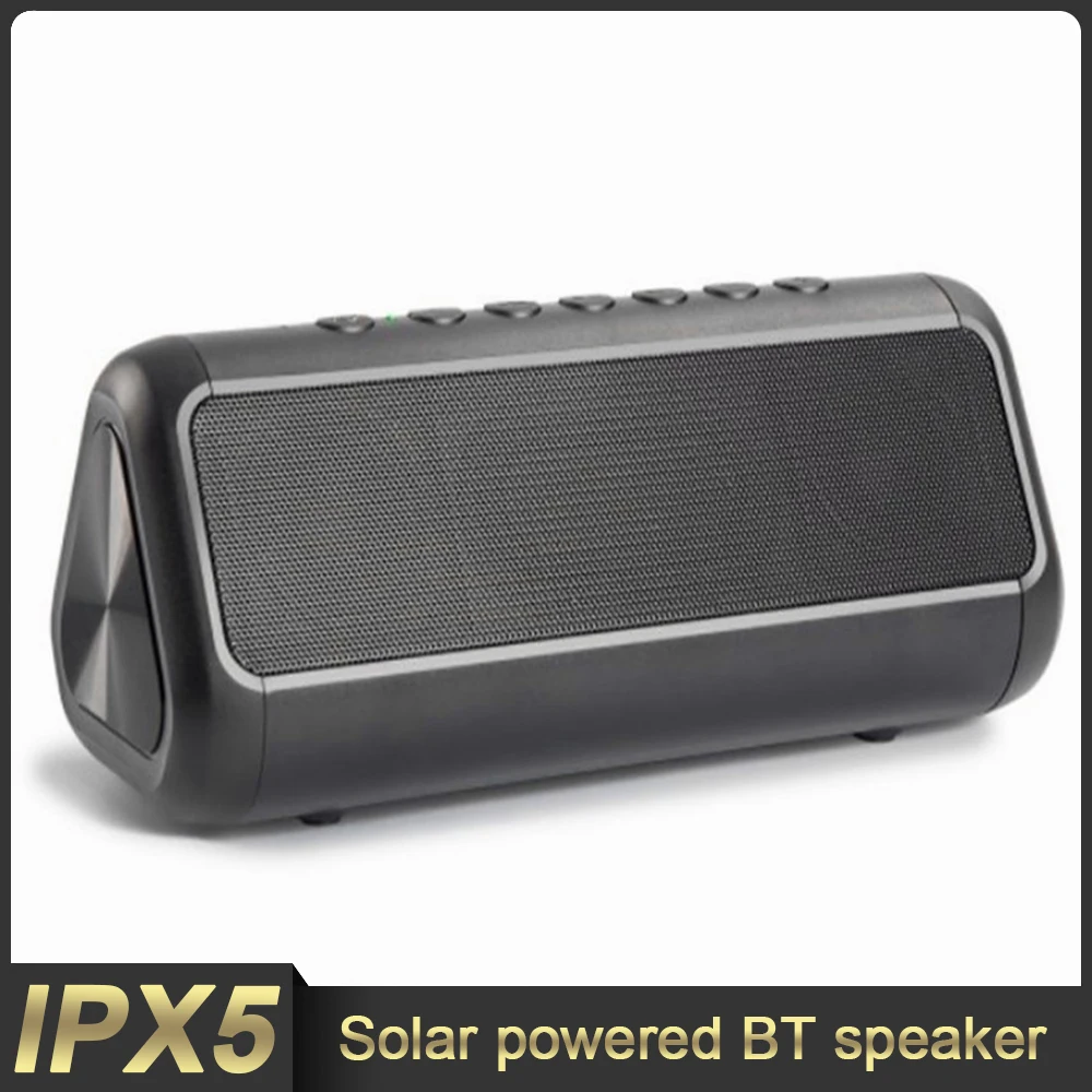 

JDC01 Solar Wireless Speaker Waterproof IPX5 Dual Horn Loudspeaker Outdoor TF Card Bluetooth-Compatible Subwoofer