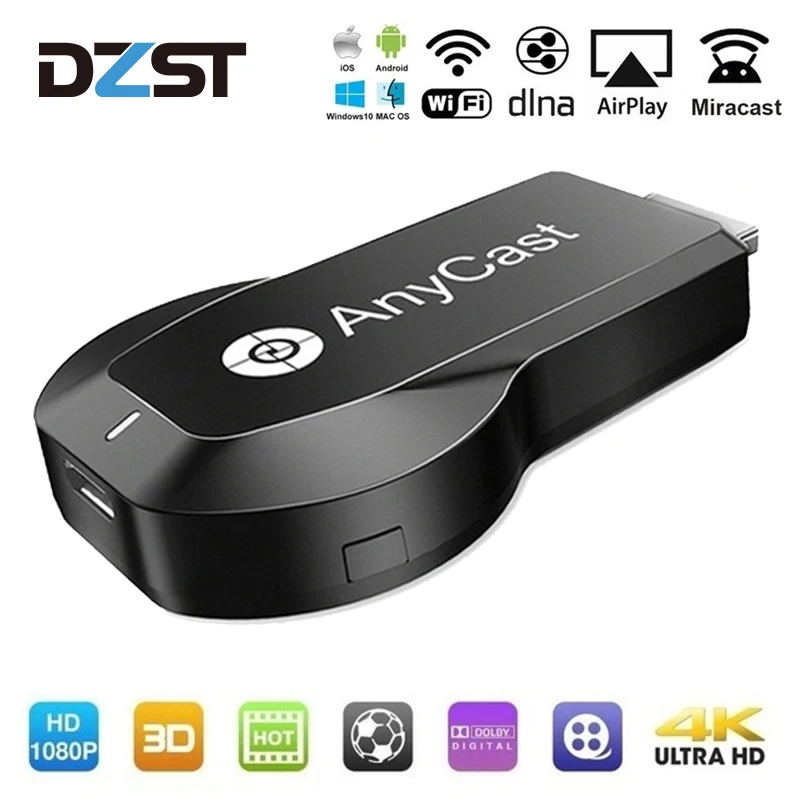 DZST Anycast M100 беспроводной Wifi Дисплей донгл приемник 2 4G 5G HDMI 4K Ultra HD DLNA AirPlay ТВ палка