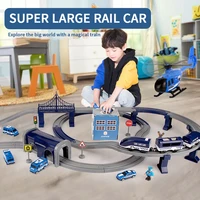 electric track car toy set police fire railway track compatible various brands of wooden track assembled toys educational toys
