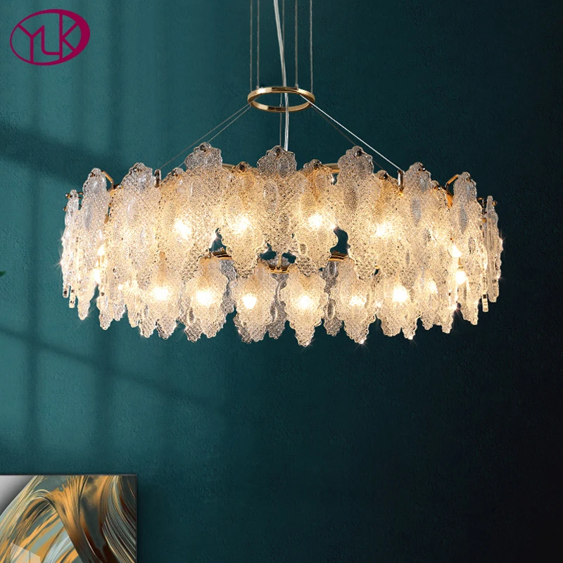 

New modern chandelier for living room luxury home decor hanging light fixture design dining room decoration gold led glass lamp