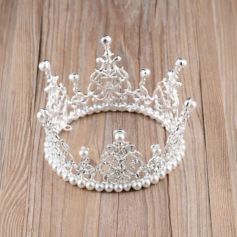 

Baby Crown Infants Photography Props Pearl Rhinestone Photoshoot Accessories GXMB