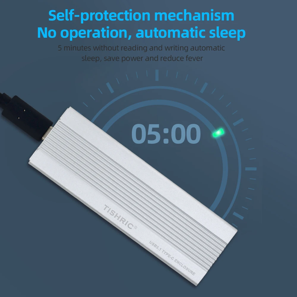 Чехол TISHRIC для жесткого диска с USB3.1 на NVME корпус интерфейсом Type C 3 ТБ внешнего