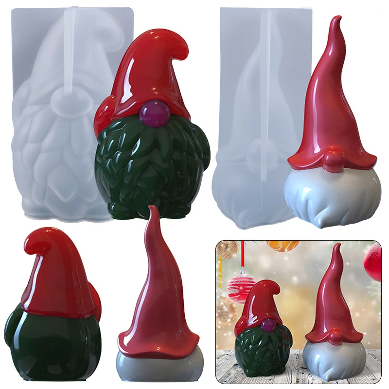 

Santa Claus Scented Candle Silicone Mold Gypsum Mold For Home Christmas Decoration Making Mold Set-up Jewelry