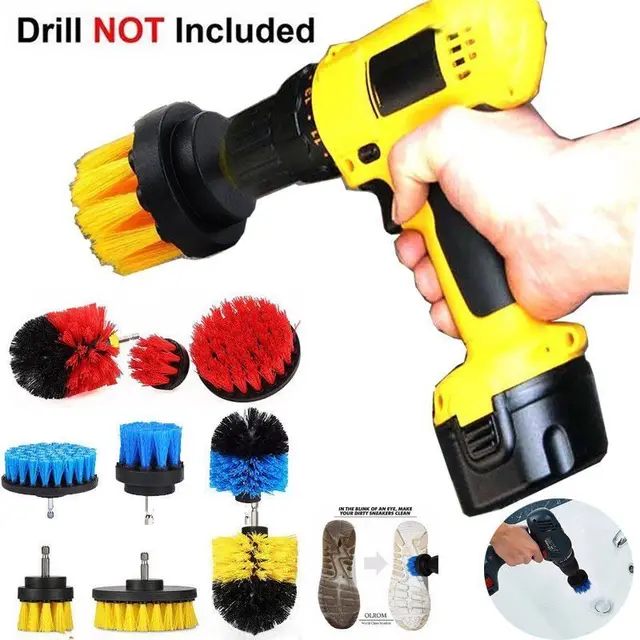 3pcs Power Scrubber Brush Set For Bathroom Drill Scrubber Brush For Cleaning Cordless Drill Attachment Kit Power Scrub Brush