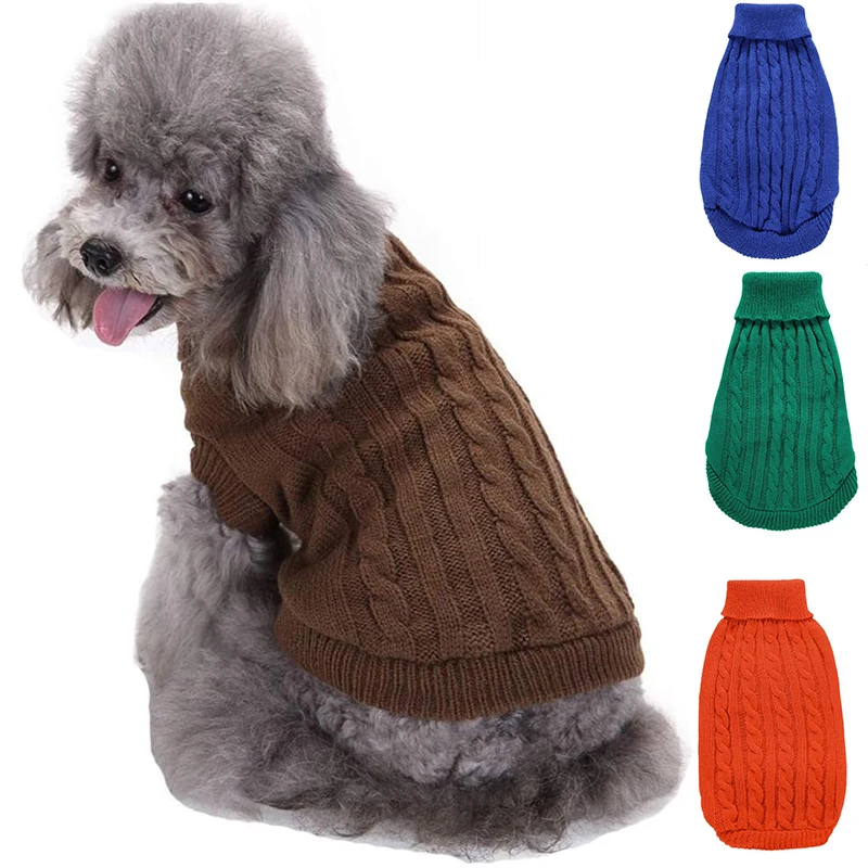 

Winter Warm Small Large Dog Sweater Cat Clothes Turtleneck Pet Puppy Knitwear Sweaters Clothing for Cat Small Medium Big Dogs