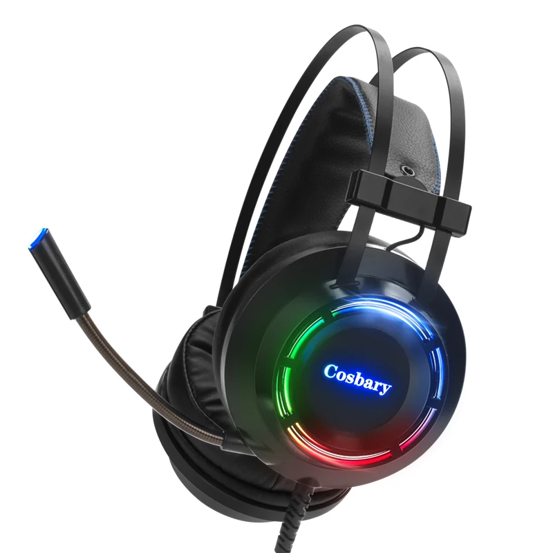 

7.1 Gaming Headset Headphones with Microphone for PC Computer Laptop W7/8 Professional Gamer Earphone Surround Sound RGB Light