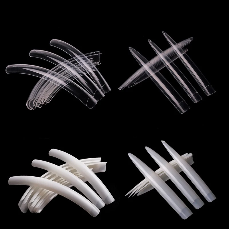 

10pcs/pack Transparent Natural Color Nail Art Super Long Salon Nail Sheet Craft Nail Sheet Model Performing Art Fake Nail Patch