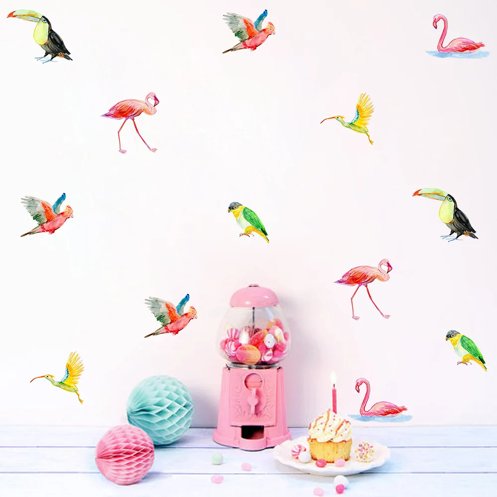 

Funlife Cartoon Animal Wall Stickers For Kids Room,Rio Brazil Rainforest Birds PVC Wall Art Stickers DIY Nursery Baby Room Decor