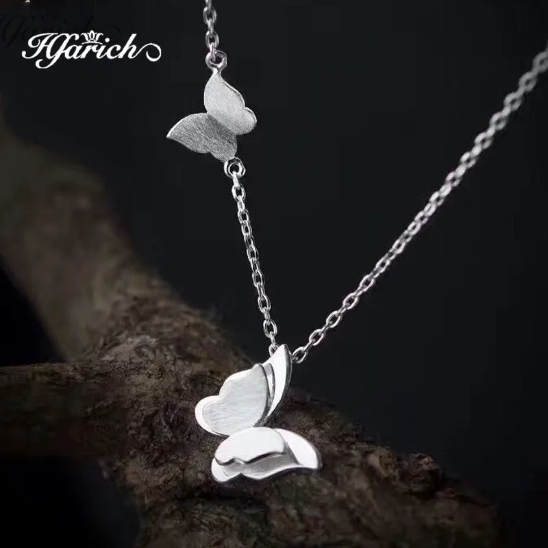 Hfarich модное двойное ожерелье цепочка с бабочкой для женщин девушке жене подарок
