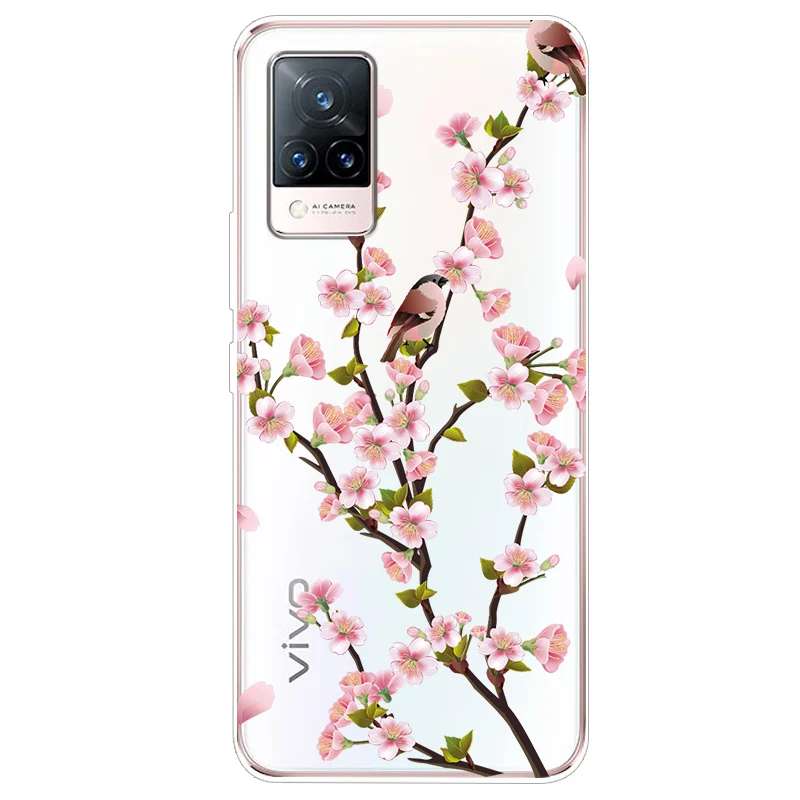 ДЛЯ vivo V21 5G чехол прозрачный мягкий термополиуретановый силиконовый для телефона