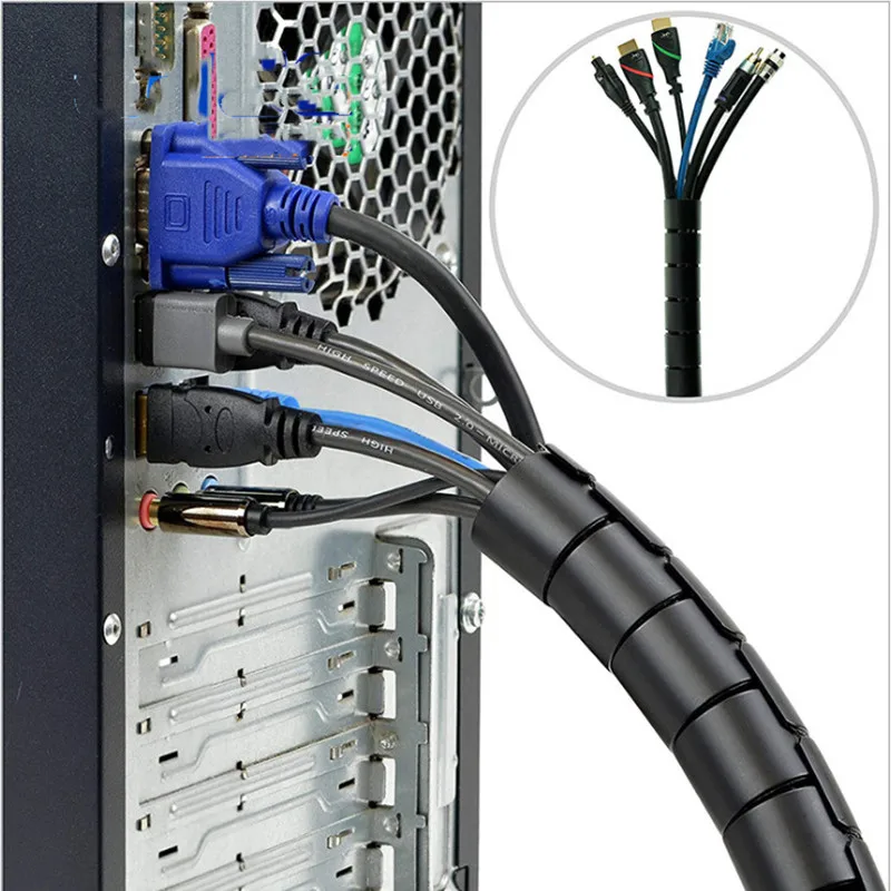 1 м кабельные втулки менее яркая трубка гибкое управление проводом защитная