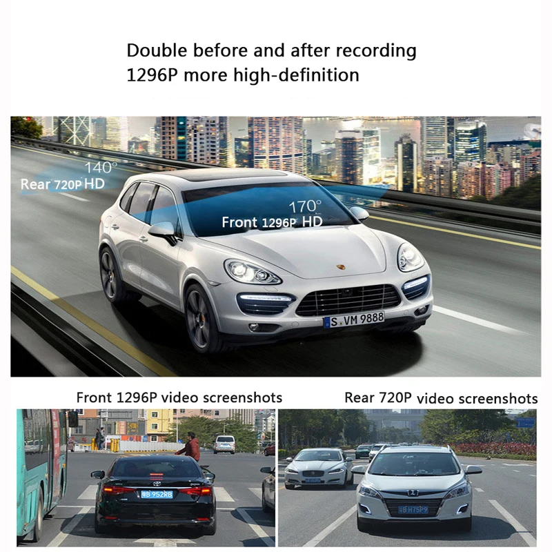Видеорегистратор 4 дюйма Автомобильный видеорегистратор Full HD 1080P записывающая