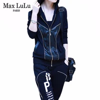 max lulu 2020 new spring korean fashion ladies loose two pieces sets womens casual gothic suits cotton streetwear tops and pants