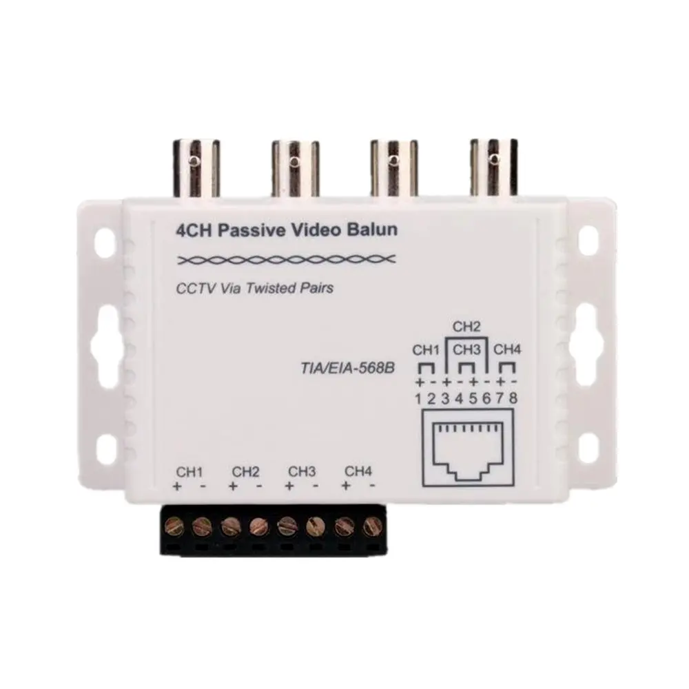 4CH RJ45 BNC Cat5 UTP кабель для передачи видео Пассивный Видео Balun Coax передатчик