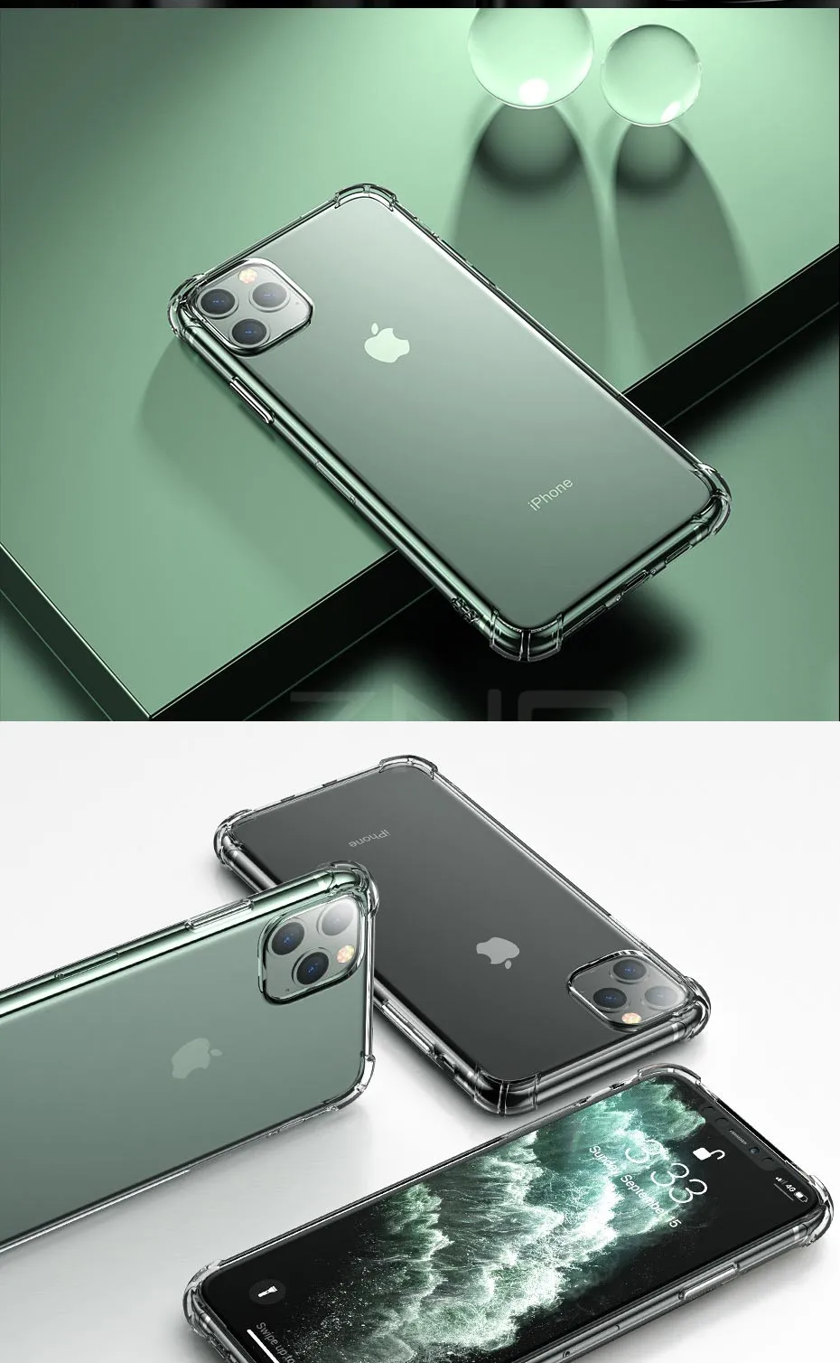 ZNP роскошный противоударный силиконовый чехол для iPhone 11 Pro Max мягкий прозрачный противоударный чехол s для iPhone X XR XS 11 Max чехол для телефона