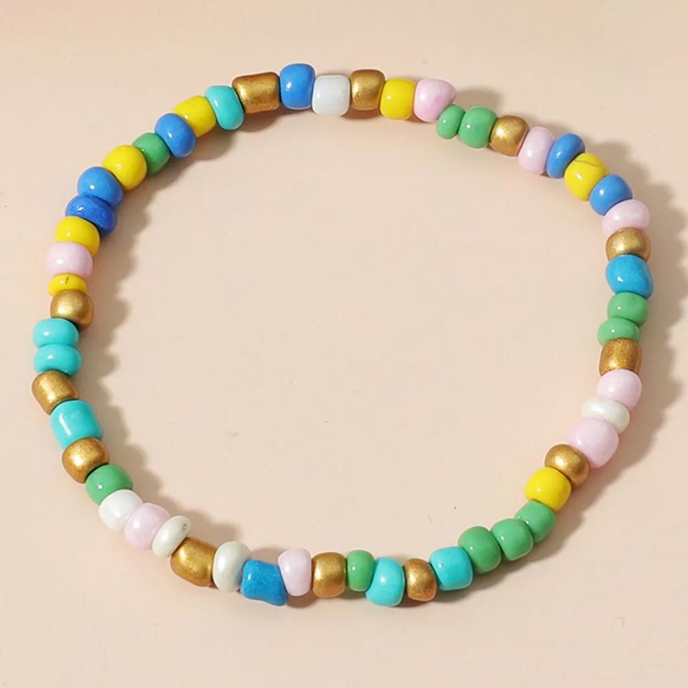 ZYZQ New Bohemian Color Rice Bead Letter Bracelet For Women Retro Ethnic Beaded Three-piece Set Gift Jewelry | Украшения и
