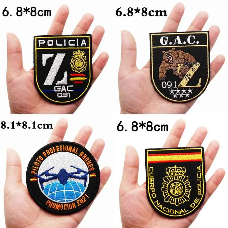Полиция G.A.C. Армейские вышитые нашивки в стиле милитари 091 GAC наклейки для одежды