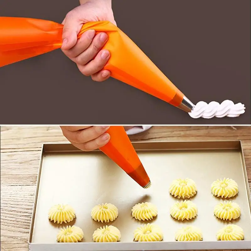 

18Pcs/Set Silicone Kitchen Accessories Icing Piping Pastry Bag Cream Smoother Stainless Steel DIY Cake Decorating Piping Set