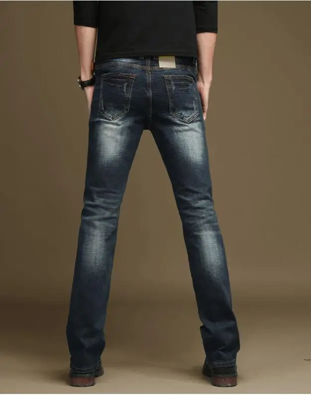 Spring And Autumn Men's Ripped Jeans Beggar Pants Men's Micro-Flare Denim Trousers Men's Jeans