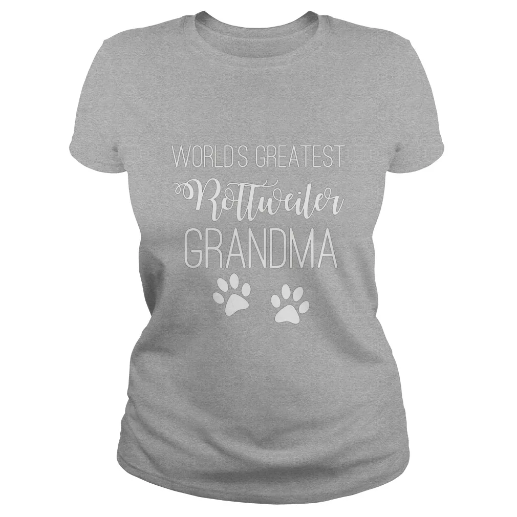 

World's Greatest Rottweiler Grandma Love My Dog Paw Women's T-Shirt