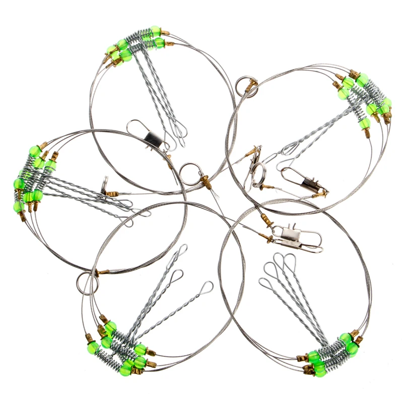 

Anti-Winding Swivel String Sea Fishing Hook Steel Rigs Wire Leader Fish Hooks