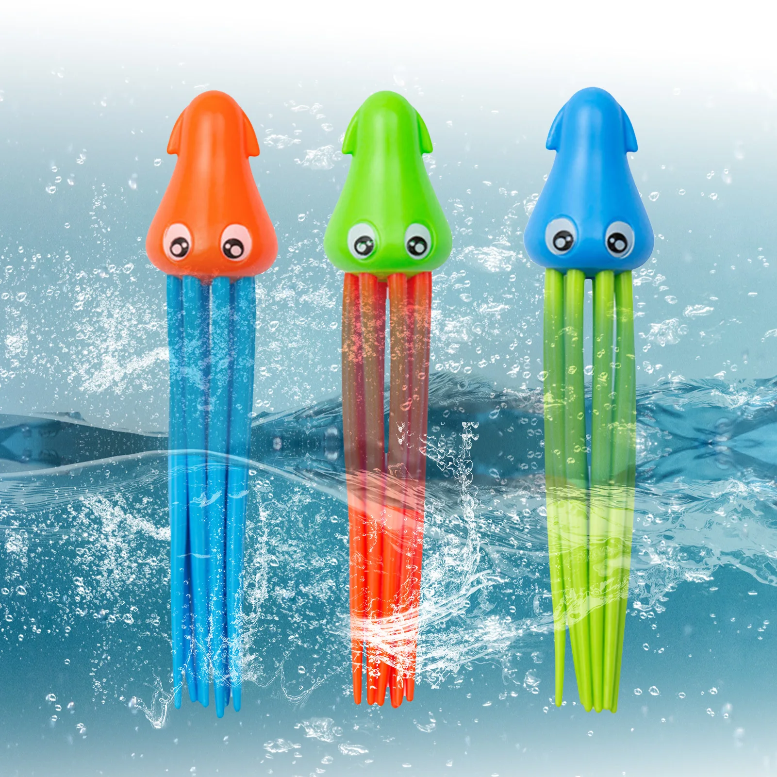 

3Pcs Children Swimming Octopus Pool Diving Toys Children Funny Octopus Play Water Toys Underwater Training Fun Bath Toys Gift
