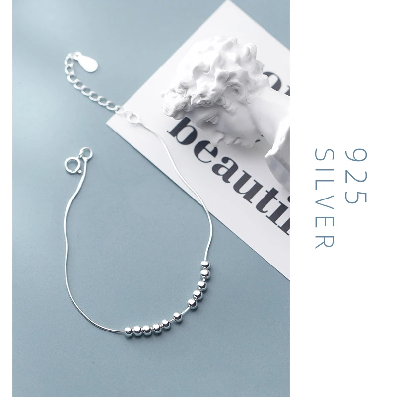 Colusiwei минималистский Круглый браслет на ногу из бисера 925 стерлингового серебра