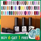 Полуперманентный Профессиональный разноцветный клей-лак для ногтей Rosalind, Гибридный Гель-лак для ногтей, трапециевидный пластиковый флакон 7,3 мл