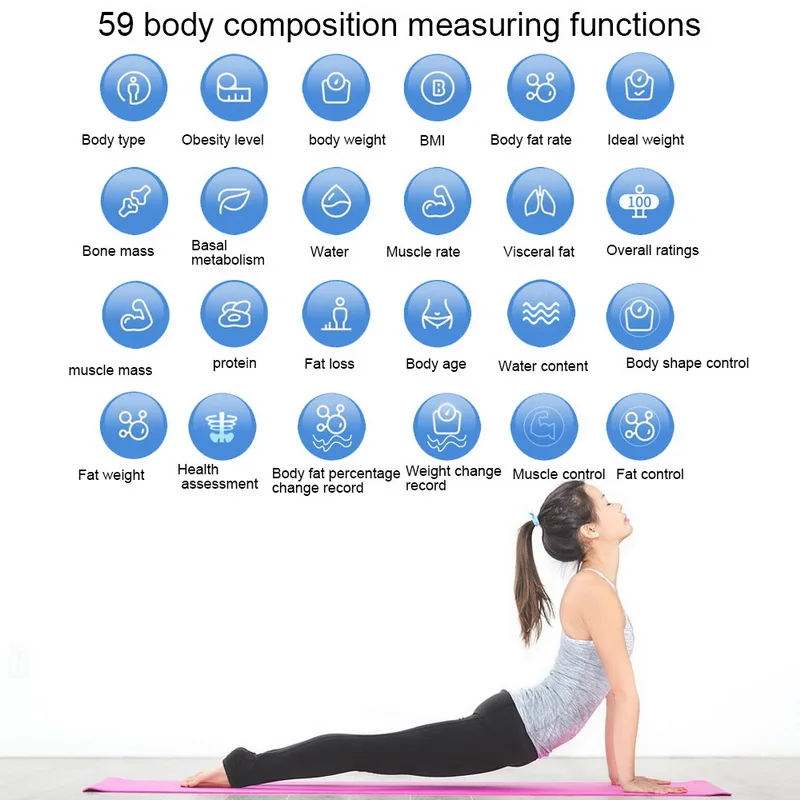 Bluetooth весы для тела и жира цифровые ванной весовые анализатор состава BMI масса