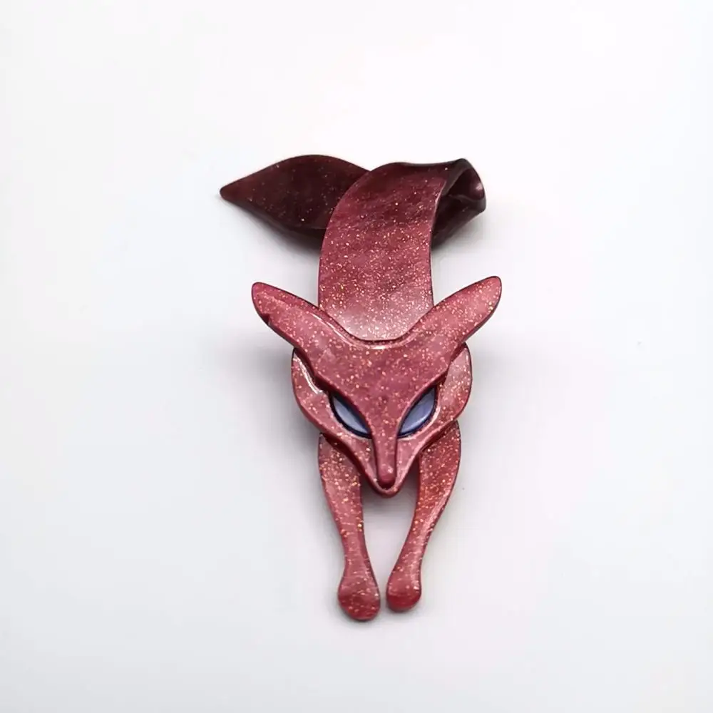 Fant& jack limited Акриловые Броши с лисой шпильки золотистого цвета ручная работа модная брошь-животное шарф клип костюм шляпы платье аксессуар - Окраска металла: Имитация родиевого покрытия