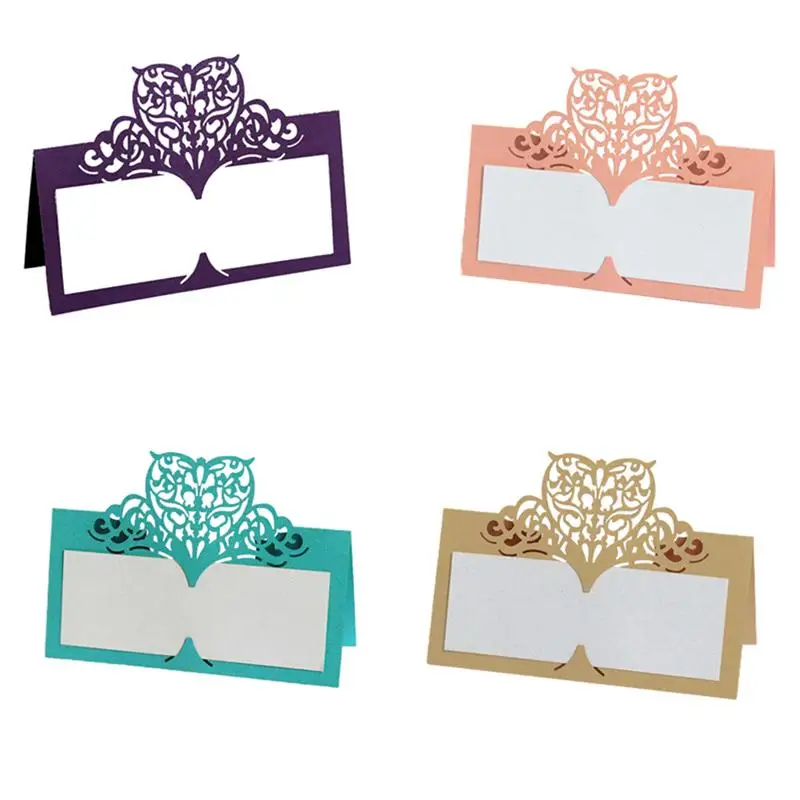 50 шт. любовь выдолбленные имя карты сиденья нежный Винтаж бумажное место