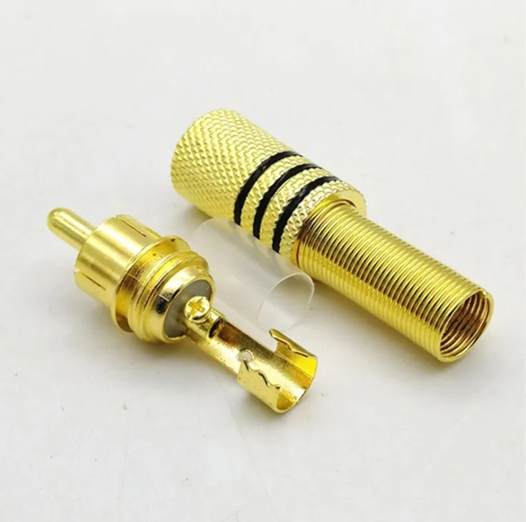 

4pcs Set Adapter Terminal AV Audio Connector Male Plug Metel Non Solder