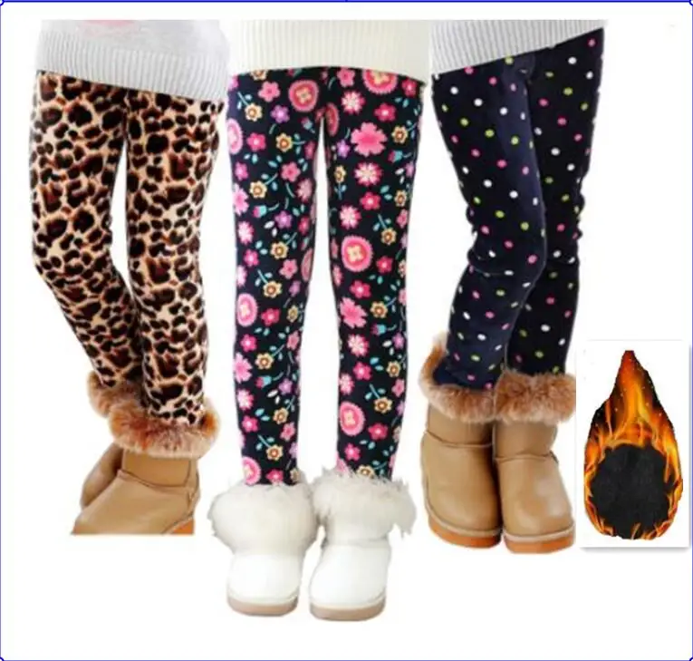 Нижнее белье для девочек Детские флисовые плотные теплые леггинсы с
