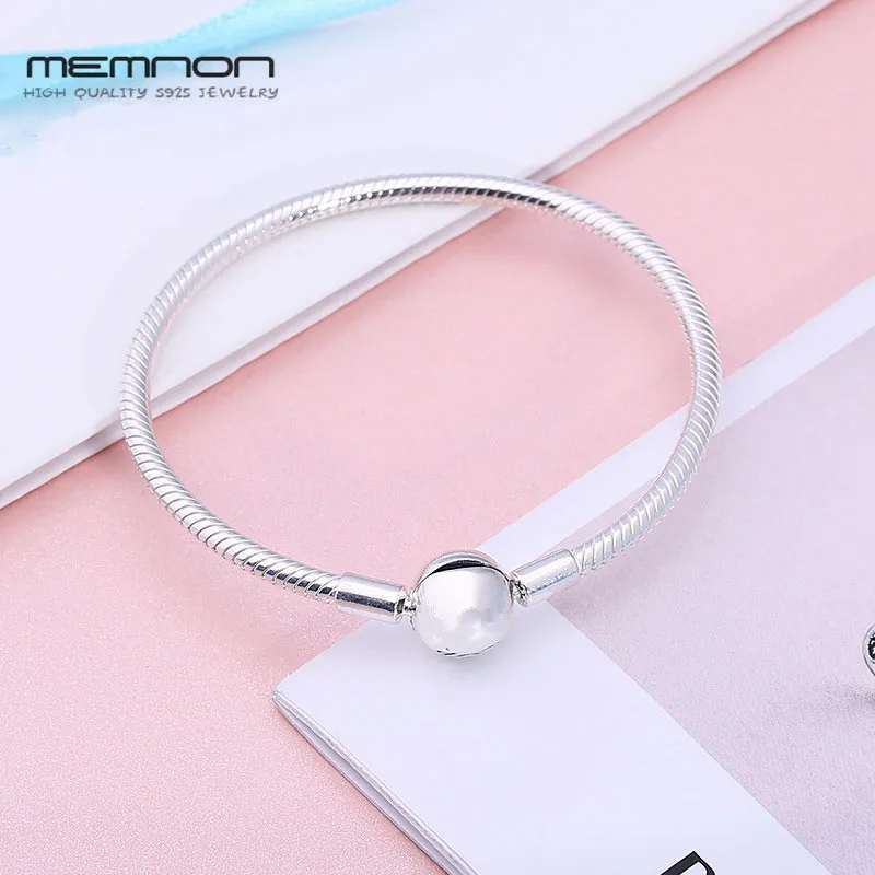 

Серебряные браслеты с гладкой застежкой для женщин, ювелирные изделия из стерлингового серебра 925 пробы, подвески, бусины, цепочки «сделай с...