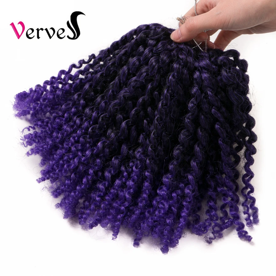 VERVES кудрявые вязанные крючком волосы 90 г/компл. 3 шт./компл. 8 дюймов Синтетические