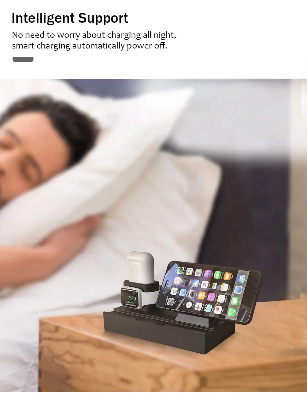 8 в 1 10 Вт QI Беспроводная зарядная станция для iPhone XR XS Max Airpods Apple Watch 4 3 быстрая зарядная док-станция Apple для samsung