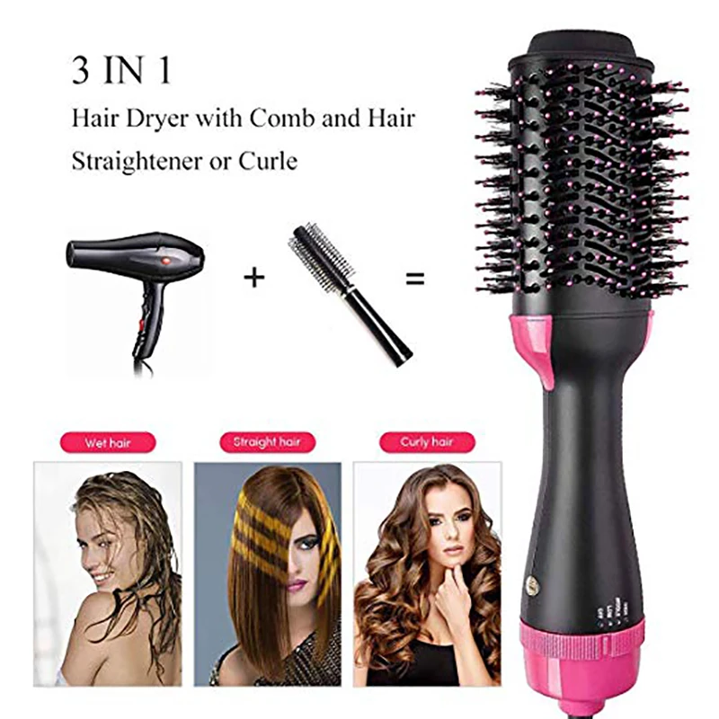 Фен для волос 1000 Вт с функциями горячий воздух стайлер выпрямитель бигуди