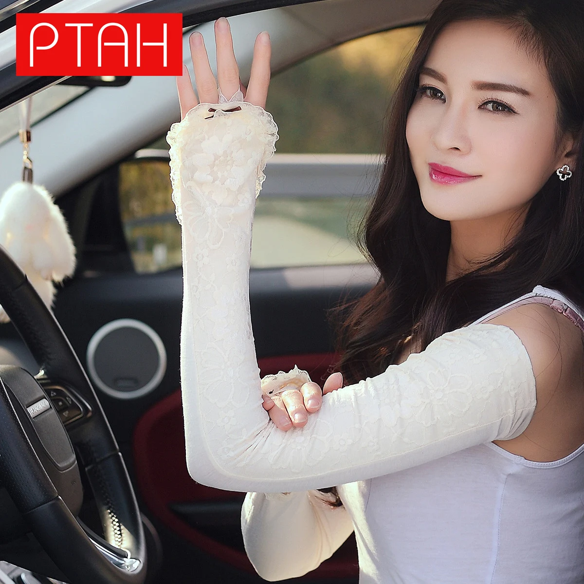 

[PTAH] Lace Arm Sleeves Summer Sun Protection Arm Sleeves for Women New Comfort Sleeve Cover Accessories Sunblock Gloves Outdoor