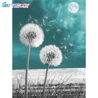 gatyztory diy painting by number dandelion drawing on canvas pictures by numbers kits hand painted paintings home decor gift