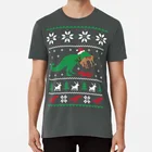 Динозавр Уродливый Рождественский свитер-стандартная футболка динозавр Динозавр тираннозавр рекс Олень Рудольф Санта шляпа