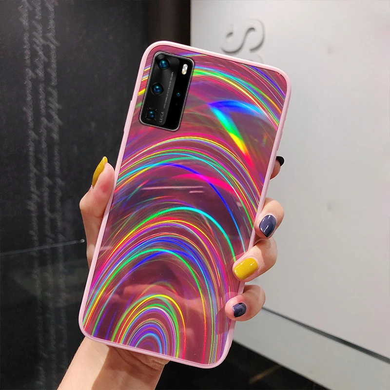 Блестящий чехол LOVECOM с подвесной веревкой для Huawei P40 Pro P30 P20 Mate 30 20 Nova 6 7 Мягкая